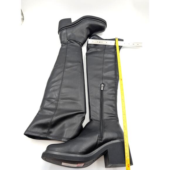 Franco Sarto Kelly Over-The-Knee Boots Round Toe Women's Black Size US9.5 EU40.5 - Picture 11 of 15